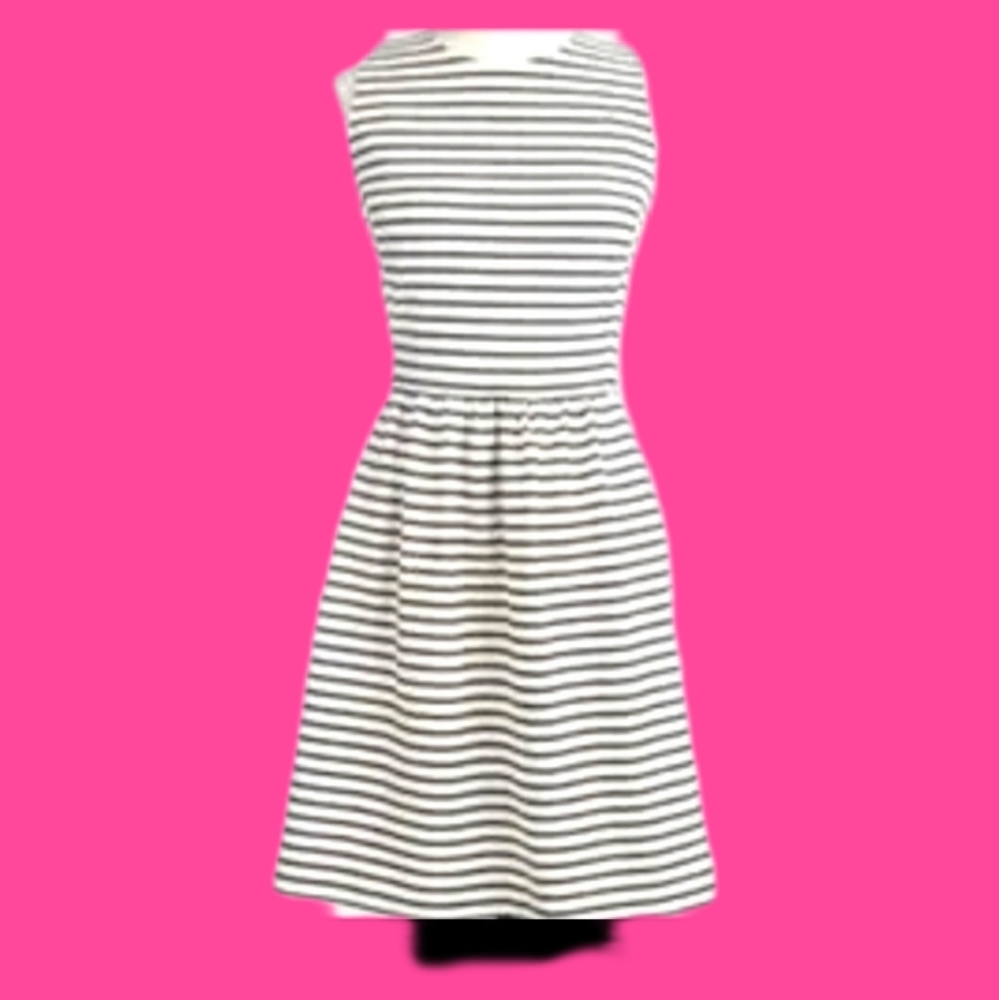 J.CREW Striped Sleeveless Dress SIZE XS With Side Pockets
